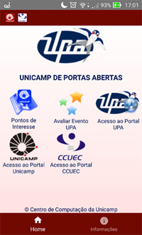 Tela do aplicativo UPA
