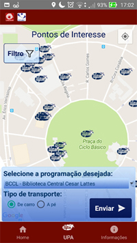 Tela do aplicativo UPA